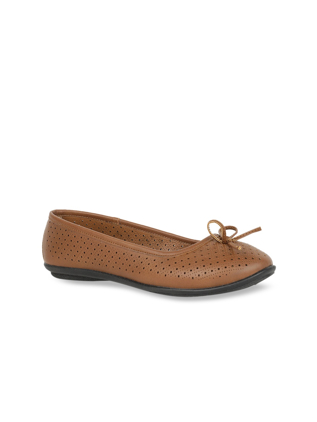 

Bata Women Brown Solid PU Ballerinas