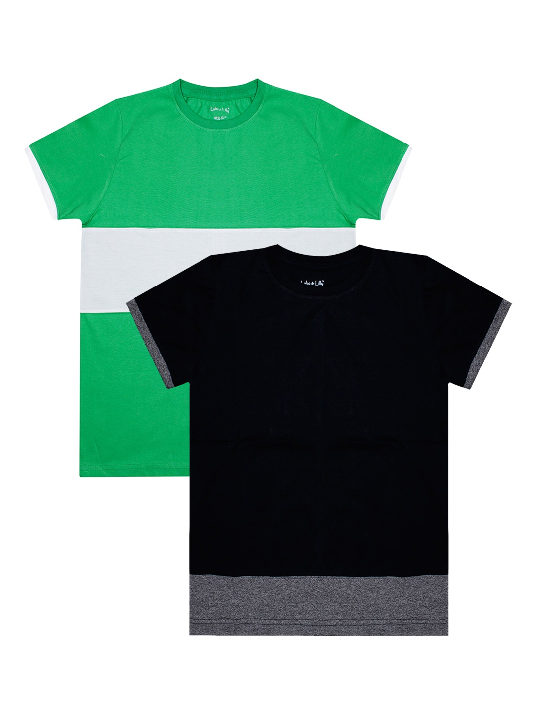 

Luke & Lilly Boys Pack Of 2 Colourblocked Round Neck T-shirts, Green