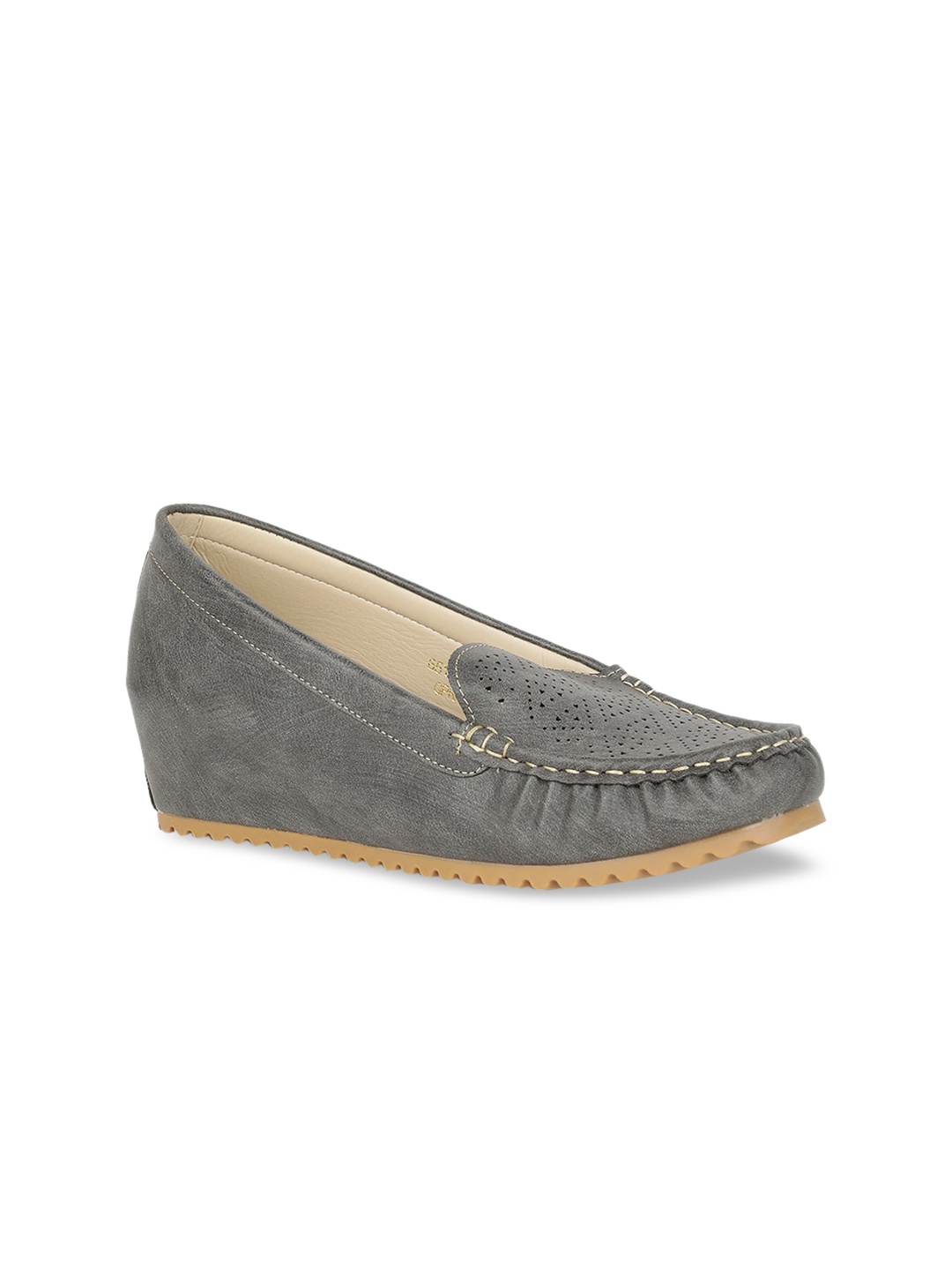 

Bata Women Grey Solid Pumps