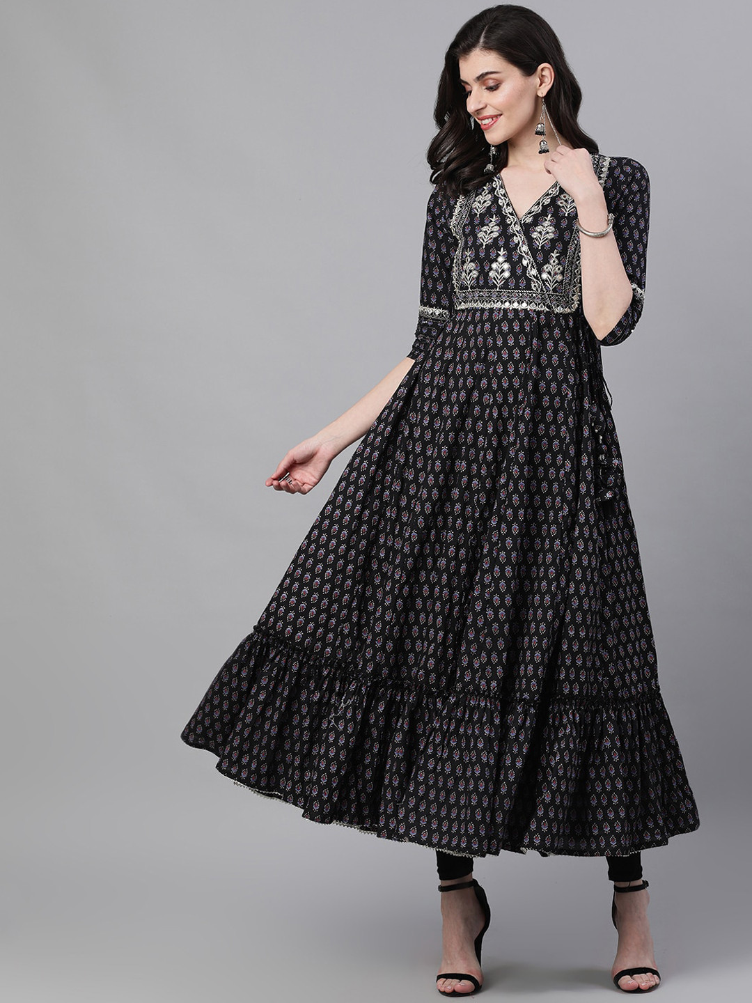 

Ishin Women Black Embellished Anarkali Kurta