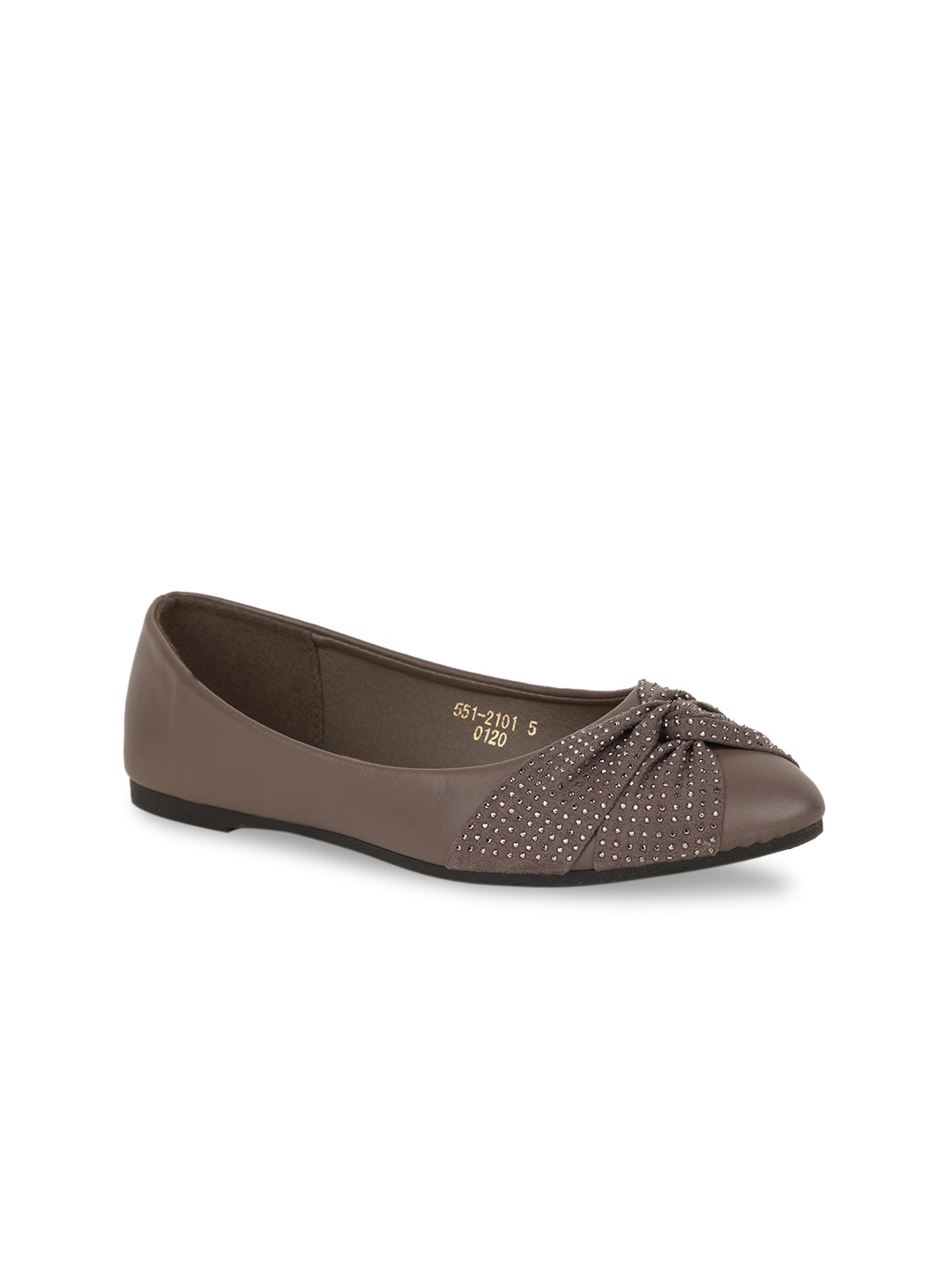

Bata Women Brown Solid PU Ballerinas