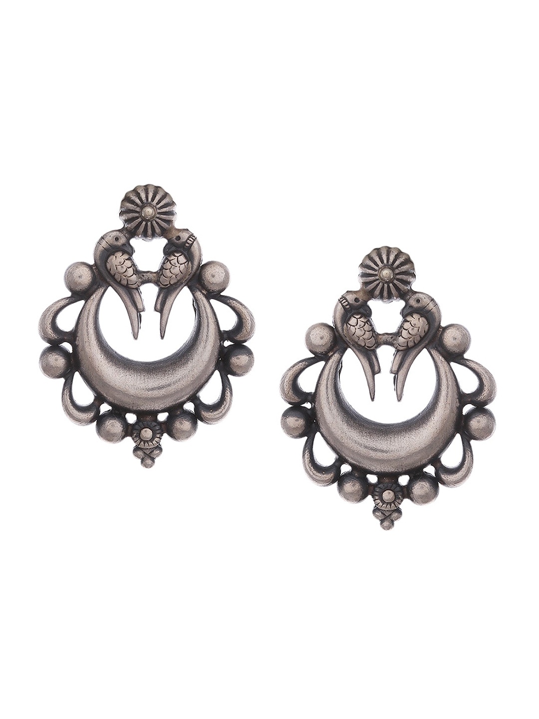 

Silvermerc Designs Silver-Toned Contemporary Drop Earrings