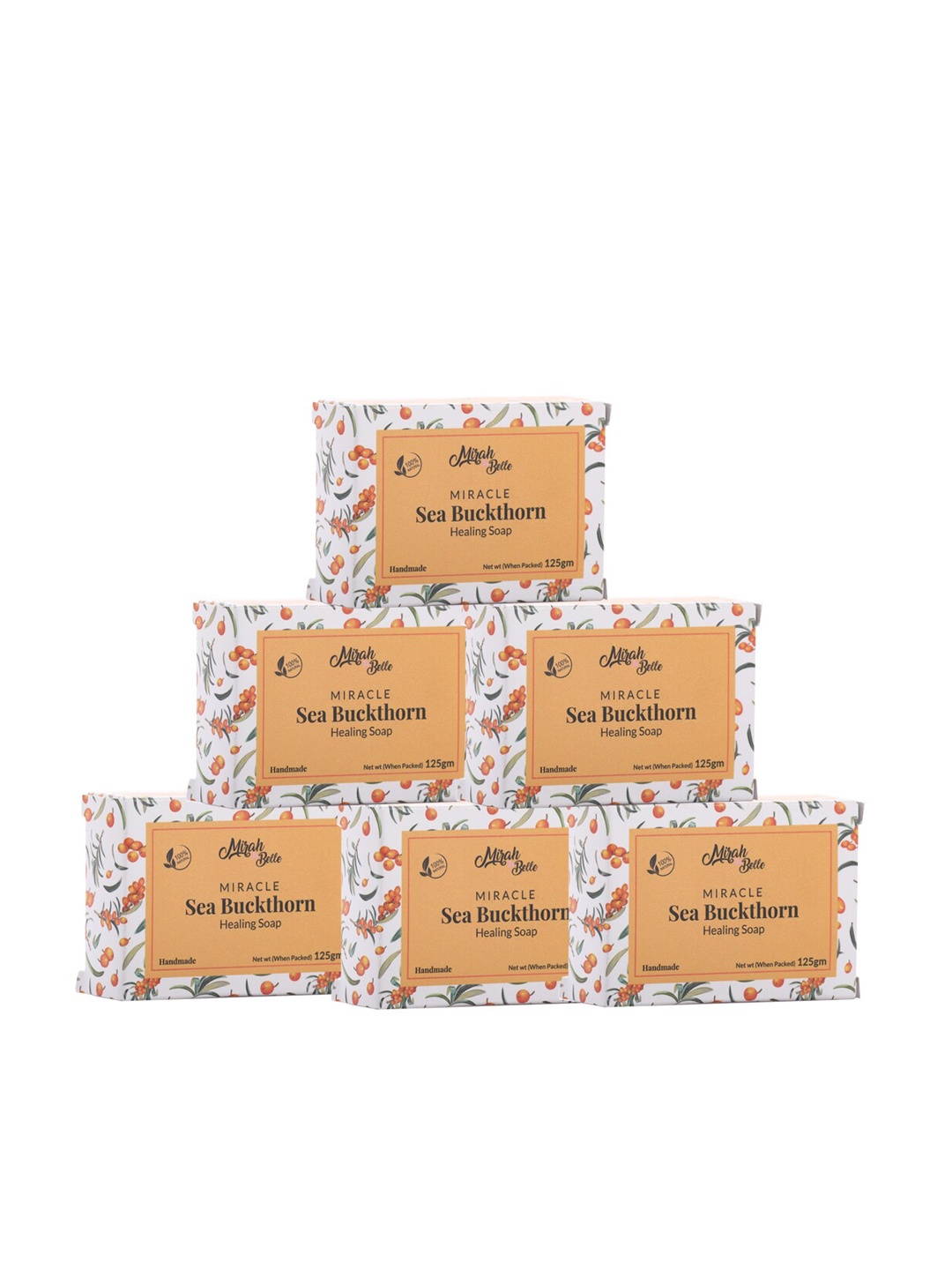 

Mirah Belle Pack Of 6 Sea Buckthorn Healing Soaps, Yellow