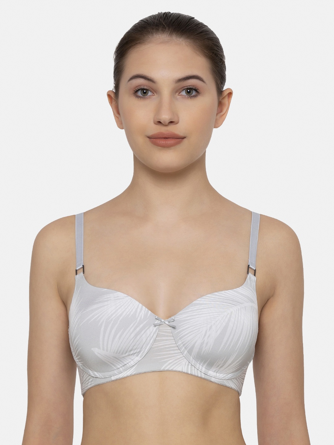 

Triumph Padded Non Wired Tropical Palm Print Everyday T-Shirt Bra, Grey