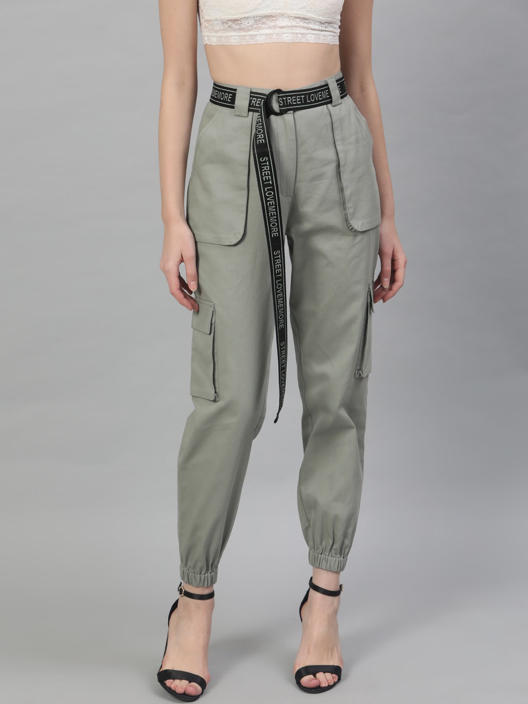 

STREET 9 Women Green Cargos