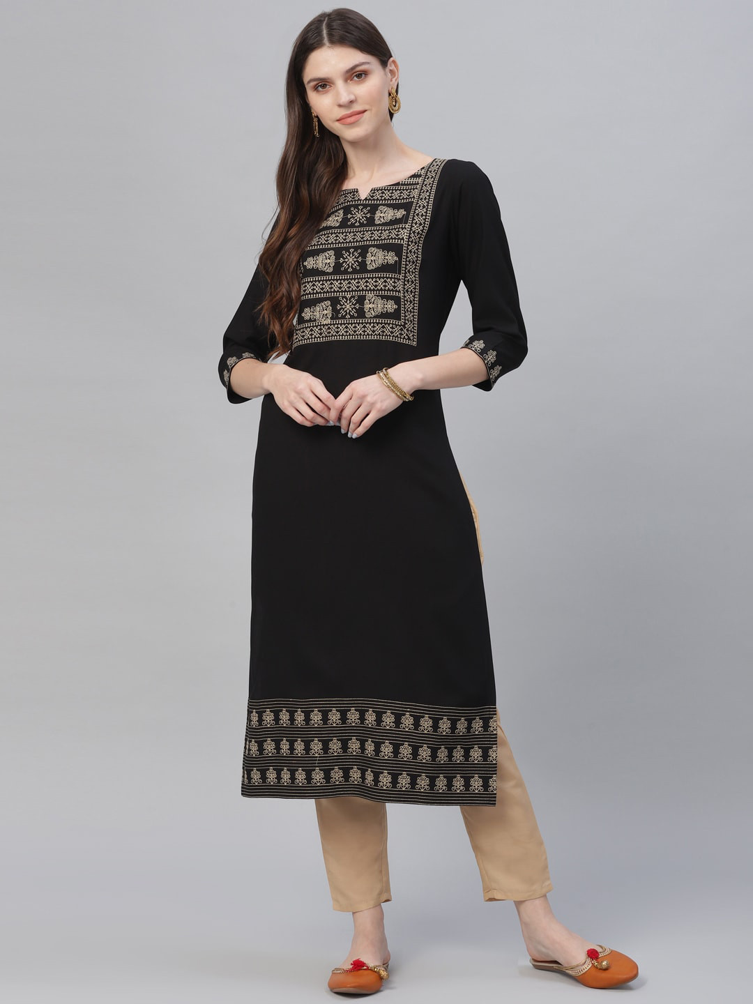 

Libas Women Black Yoke Design Kurta with Trousers