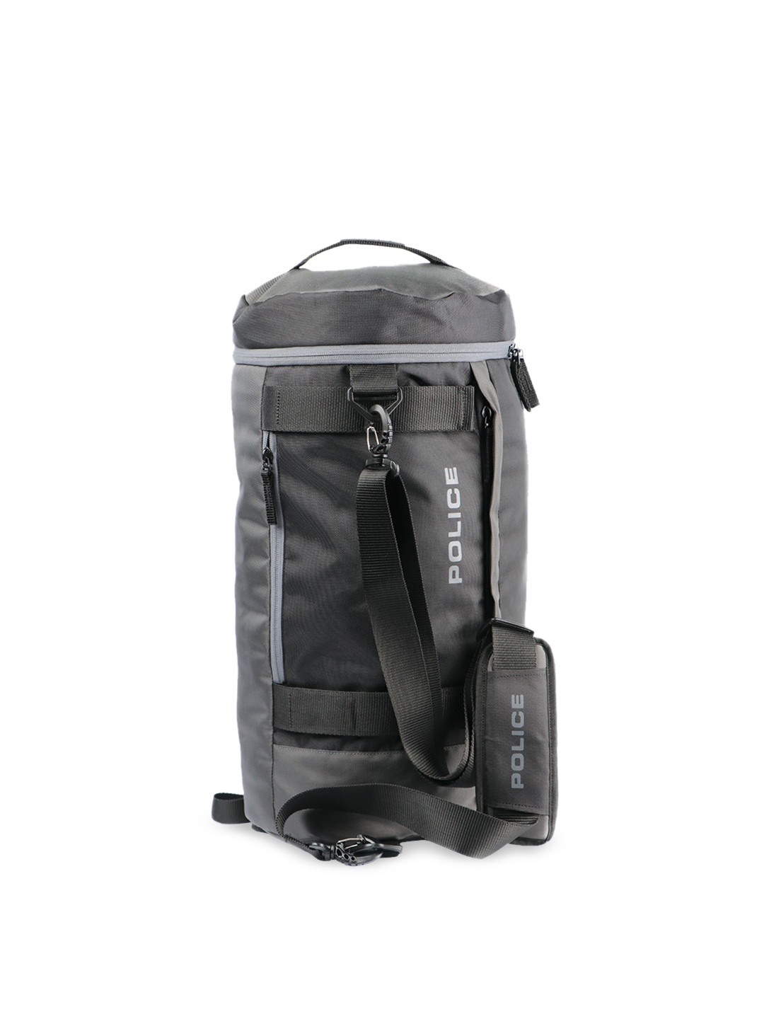 

Police Unisex Black & Grey Solid Travel Duffel Convertible Backpack