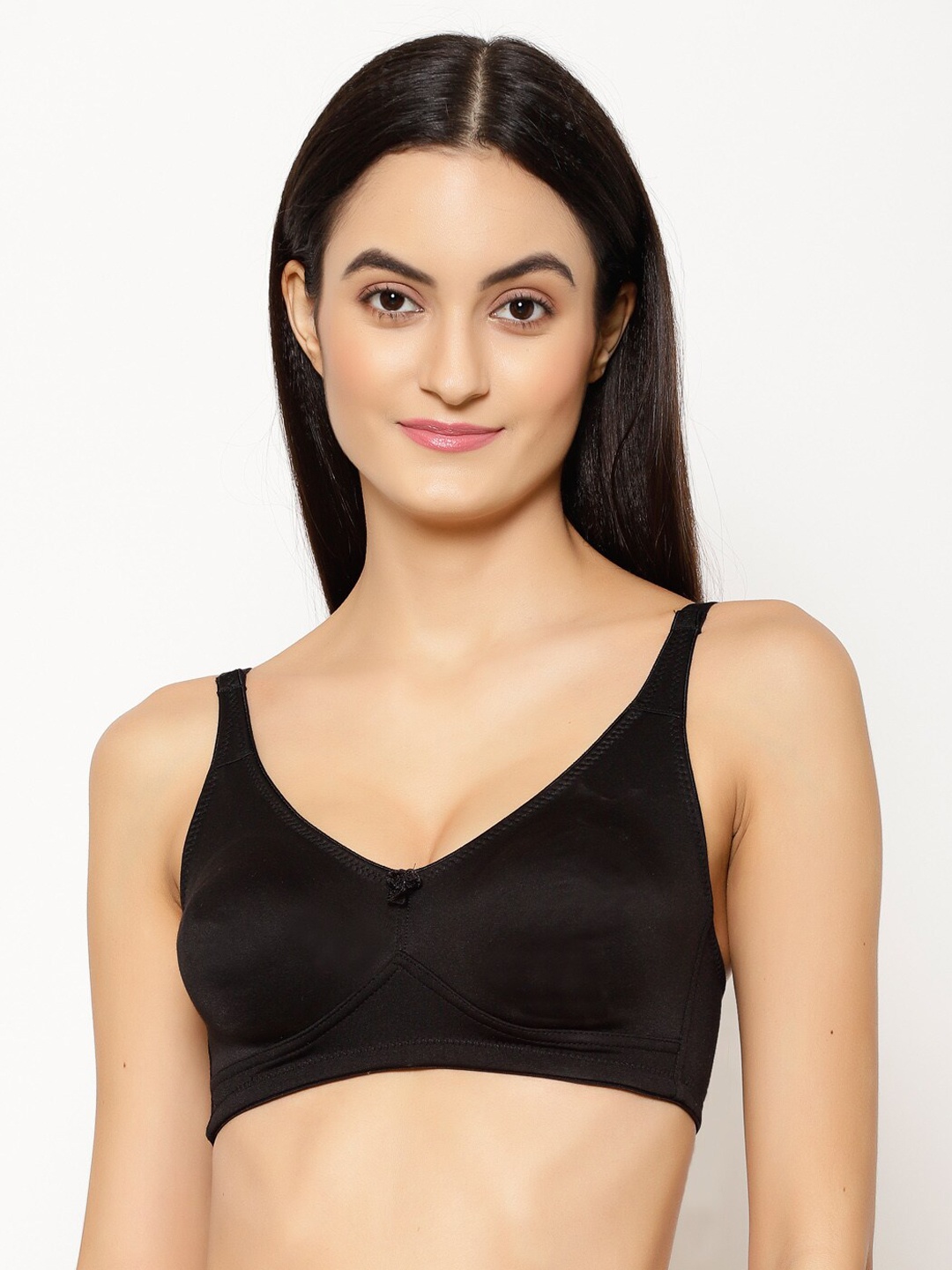 

Floret Black Solid Non-Wired Non Padded Minimizer Bra T3054_Black_30D
