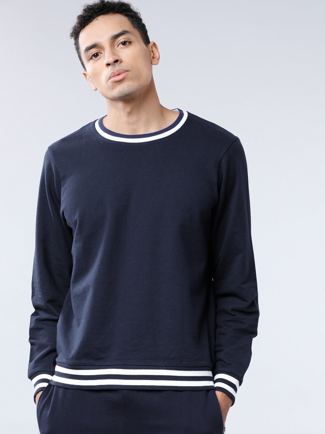 

HIGHLANDER Men Navy Blue Solid Sweatshirt