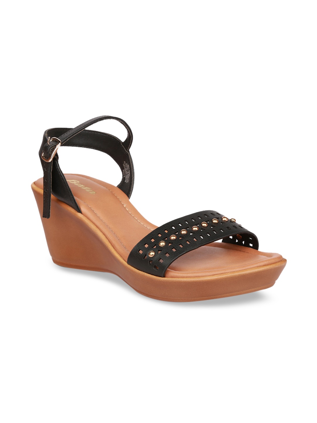 

Bata Women Black Embellished Wedges