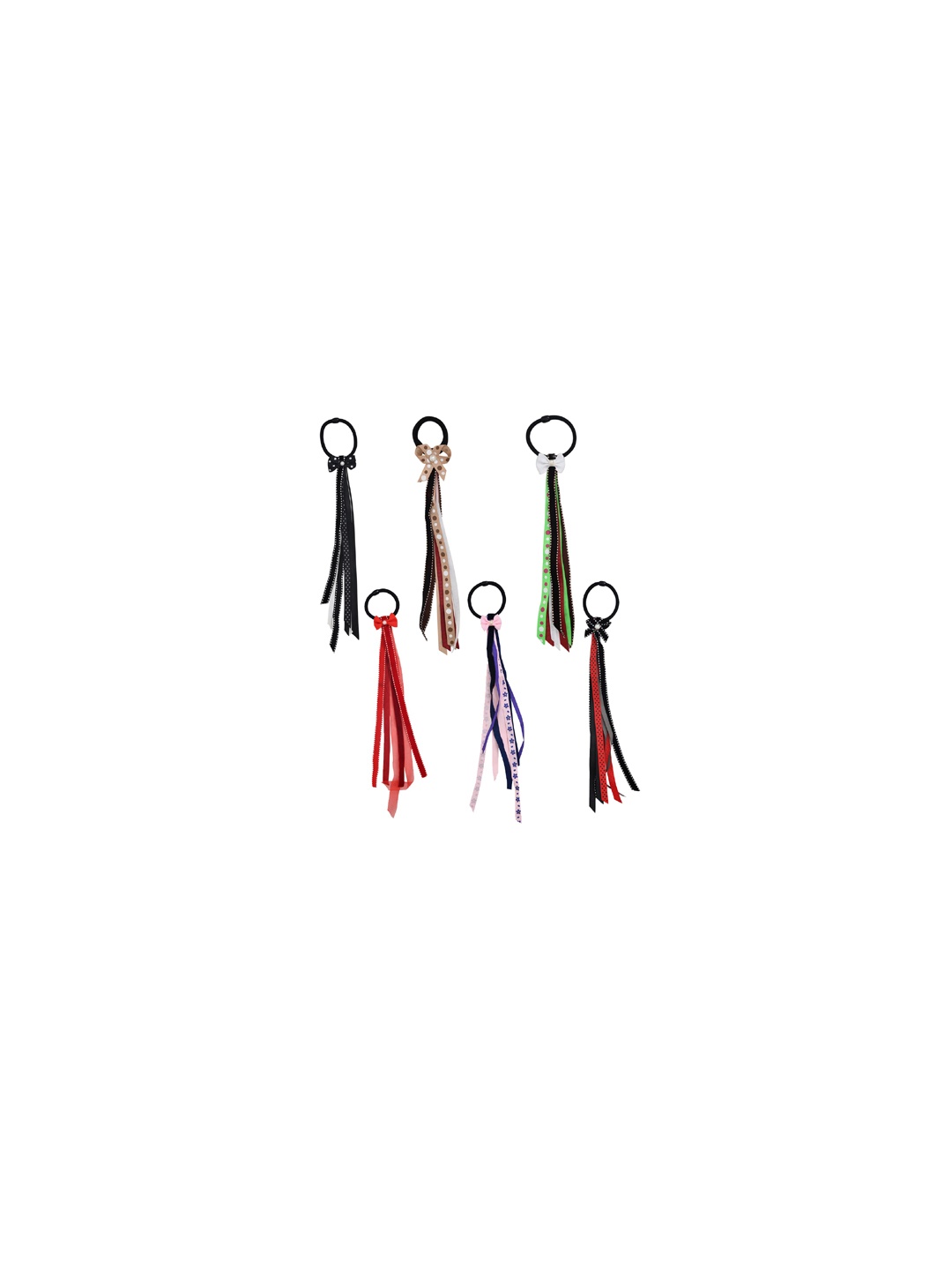 

FUNKRAFTS Girls Pack of 6 Multicolor Ponytail Holder, Multi