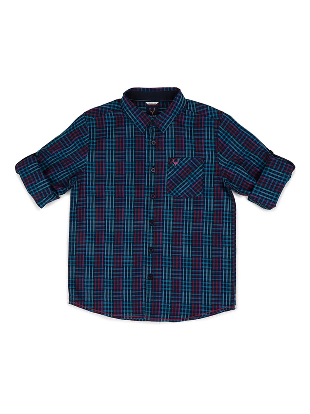 

Allen Solly Junior Boys Blue & Black Regular Fit Checked Casual Shirt