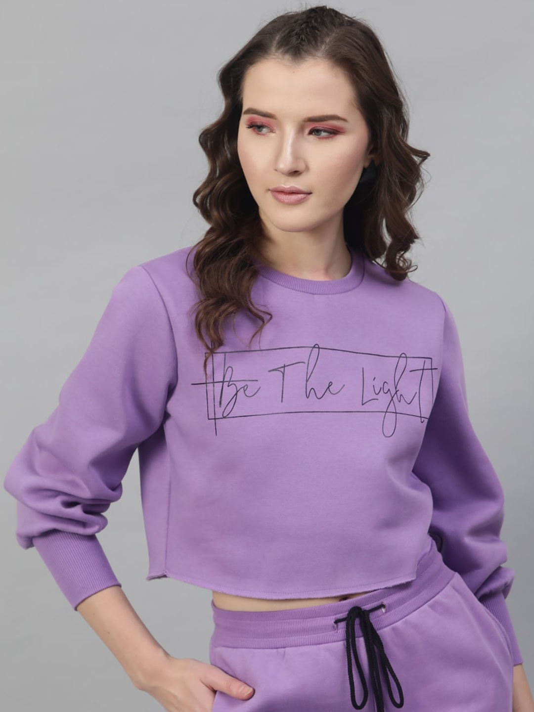 

STREET 9 Women Lavender Solid Sweatshirt