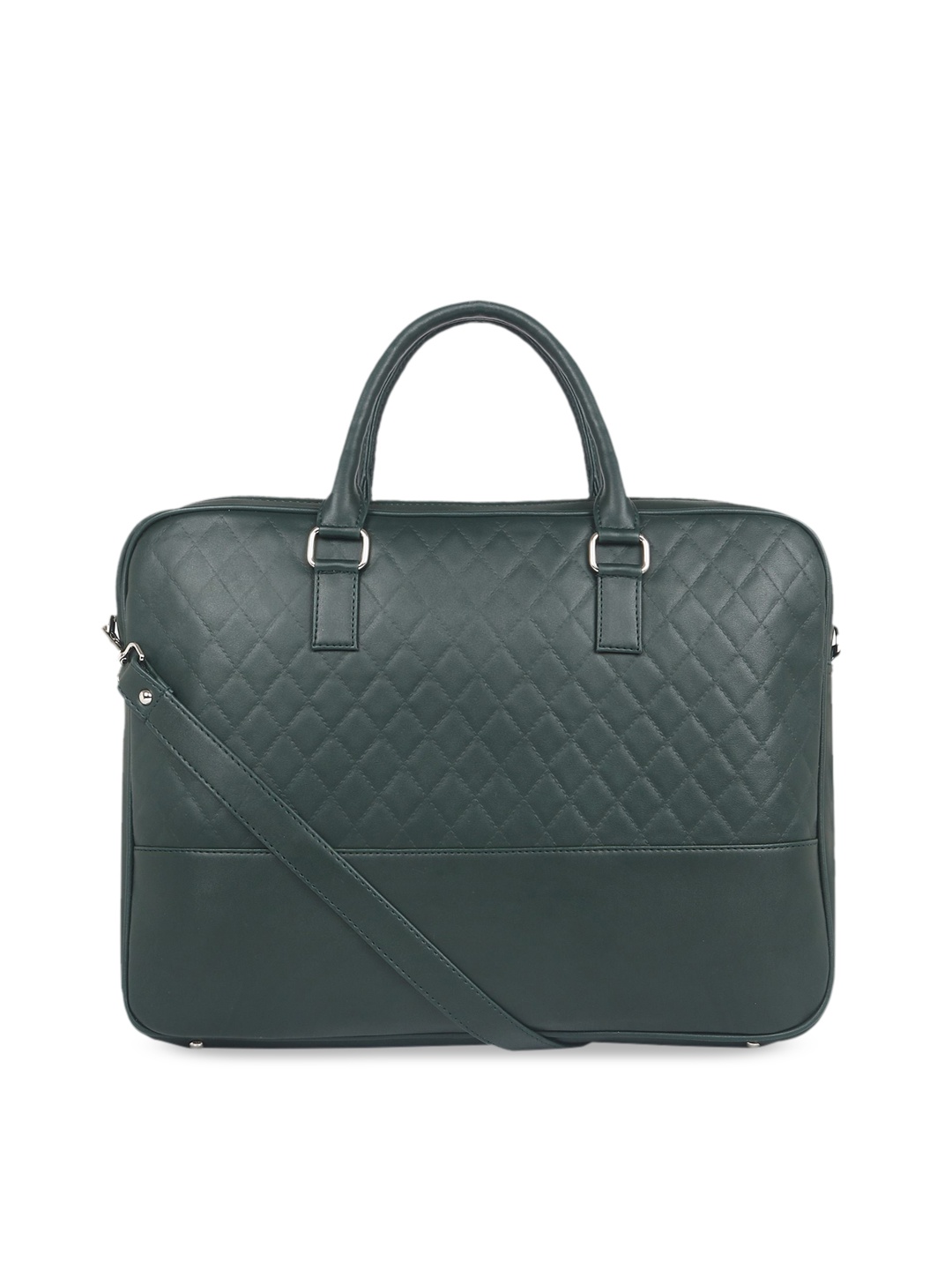 Toteteca Unisex Green Textured Quilt Laptop Bag
