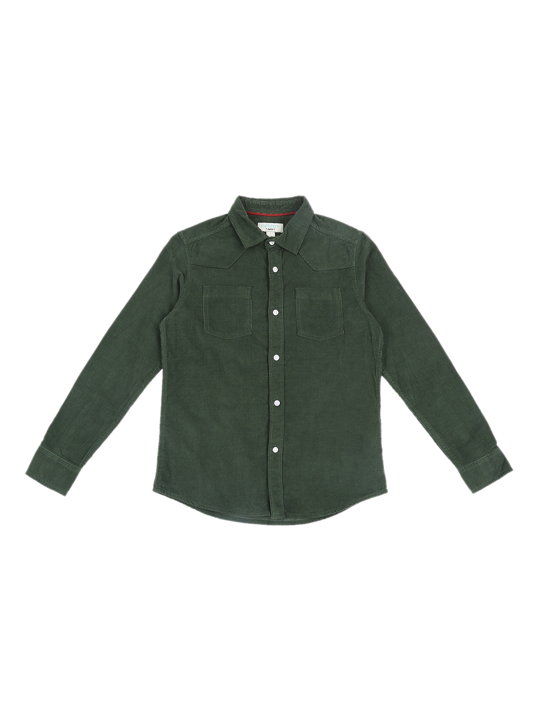 

Pantaloons Junior Boys Olive Green Regular Fit Solid Casual Shirt