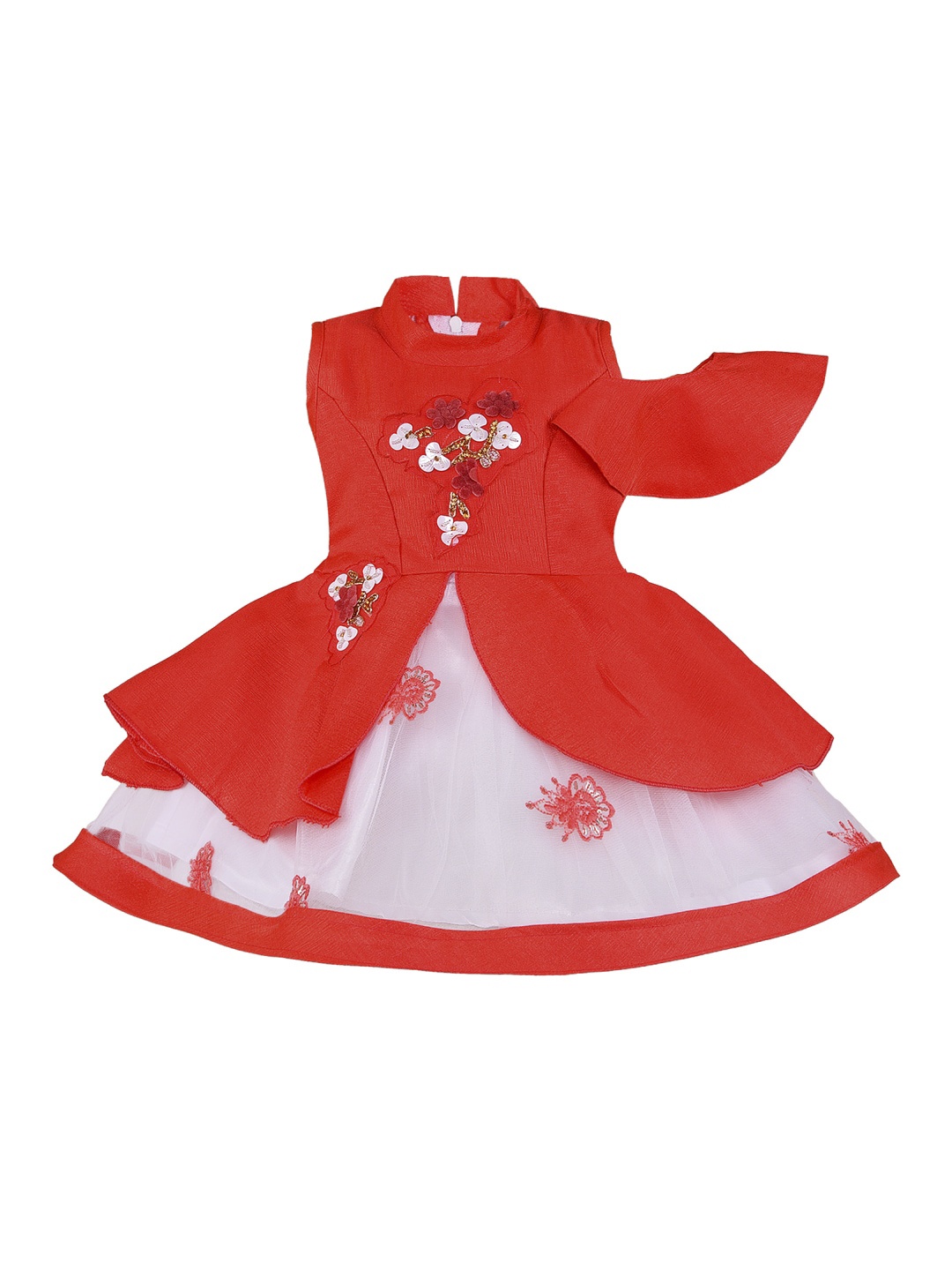 

Wish Karo Girls Red Printed Fit and Flare Dress