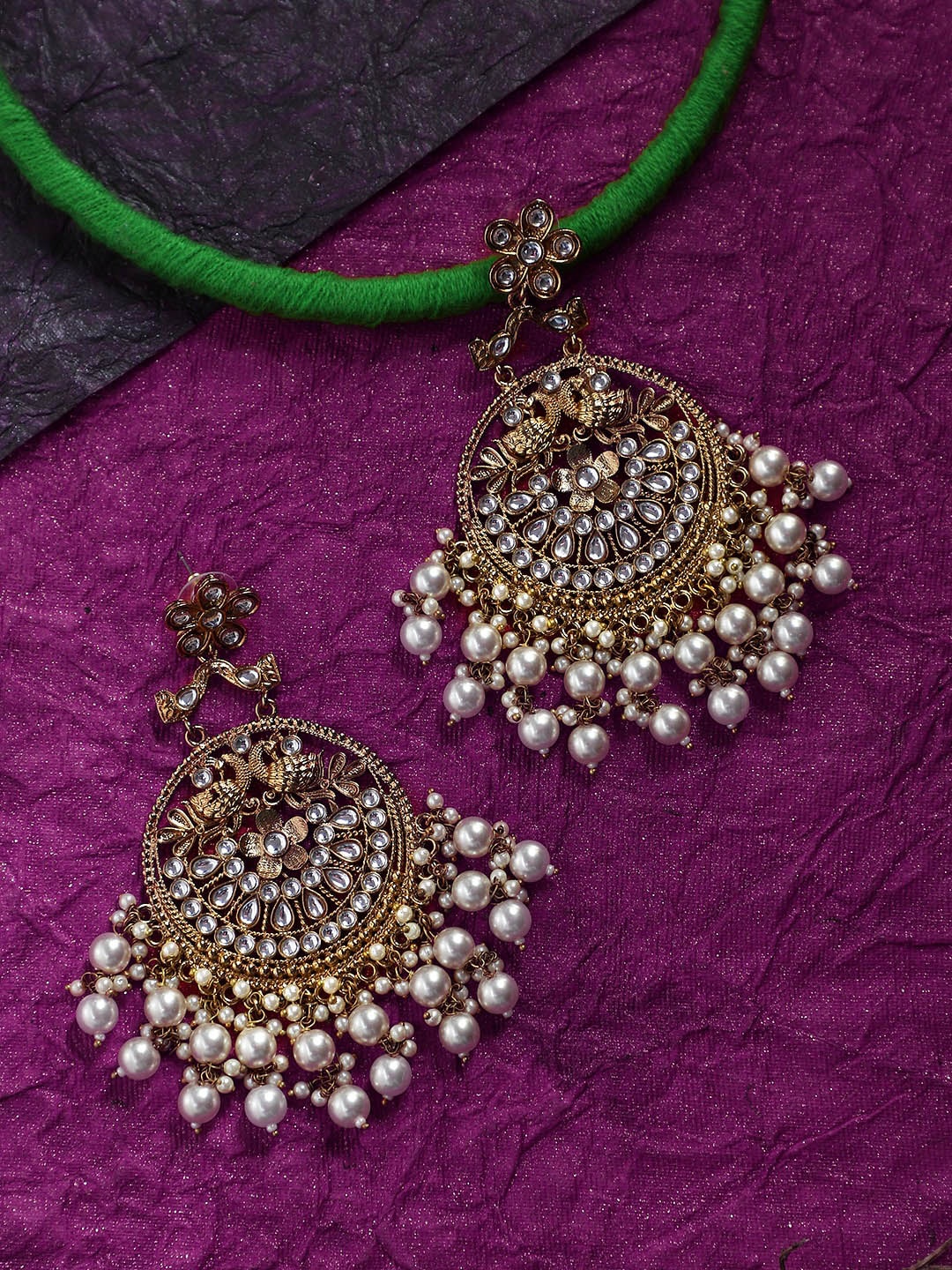 

Mali Fionna Gold-Toned Circular Chandbalis