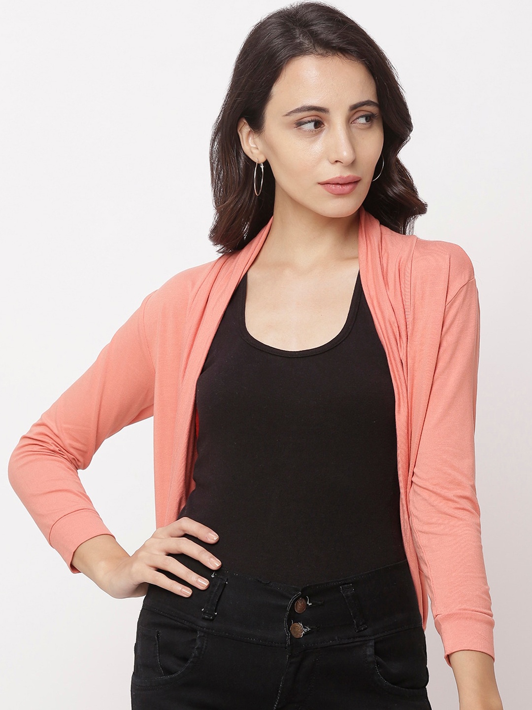 

Globus Women Pink Solid Shrug
