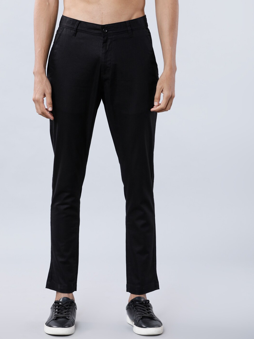 HIGHLANDER Men Black Slim Fit Solid Regular Trousers