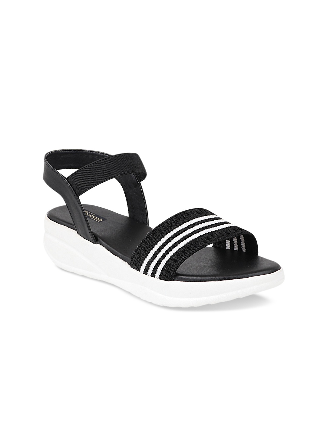 

Shoetopia Girls Black & White Striped Sandals