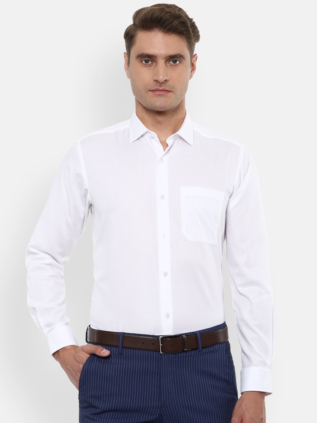 

Louis Philippe Men White Slim Fit Solid Formal Shirt