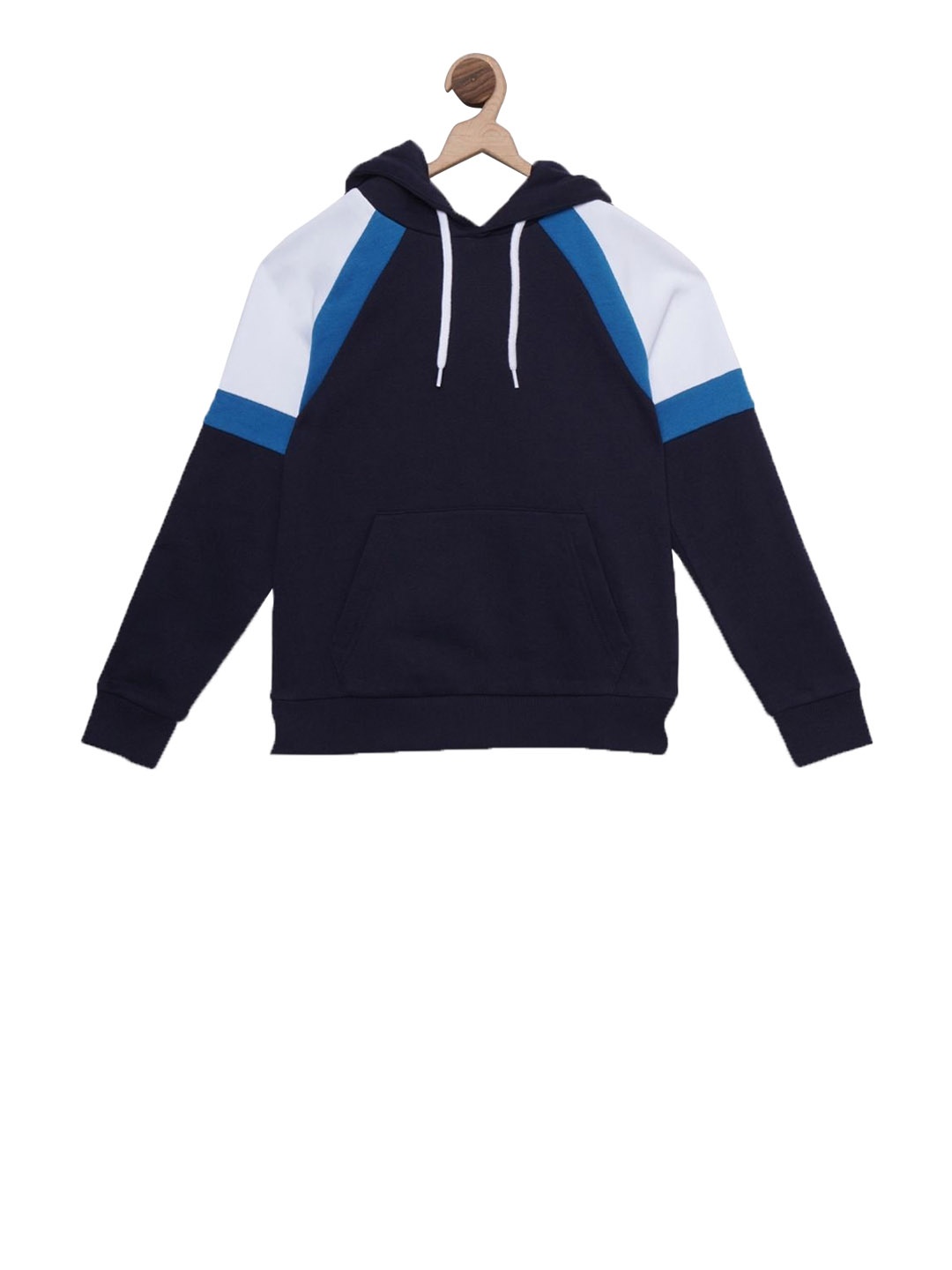 

Red Tape Boys Navy Blue & Grey Colourblocked Hooded Sweatshirt