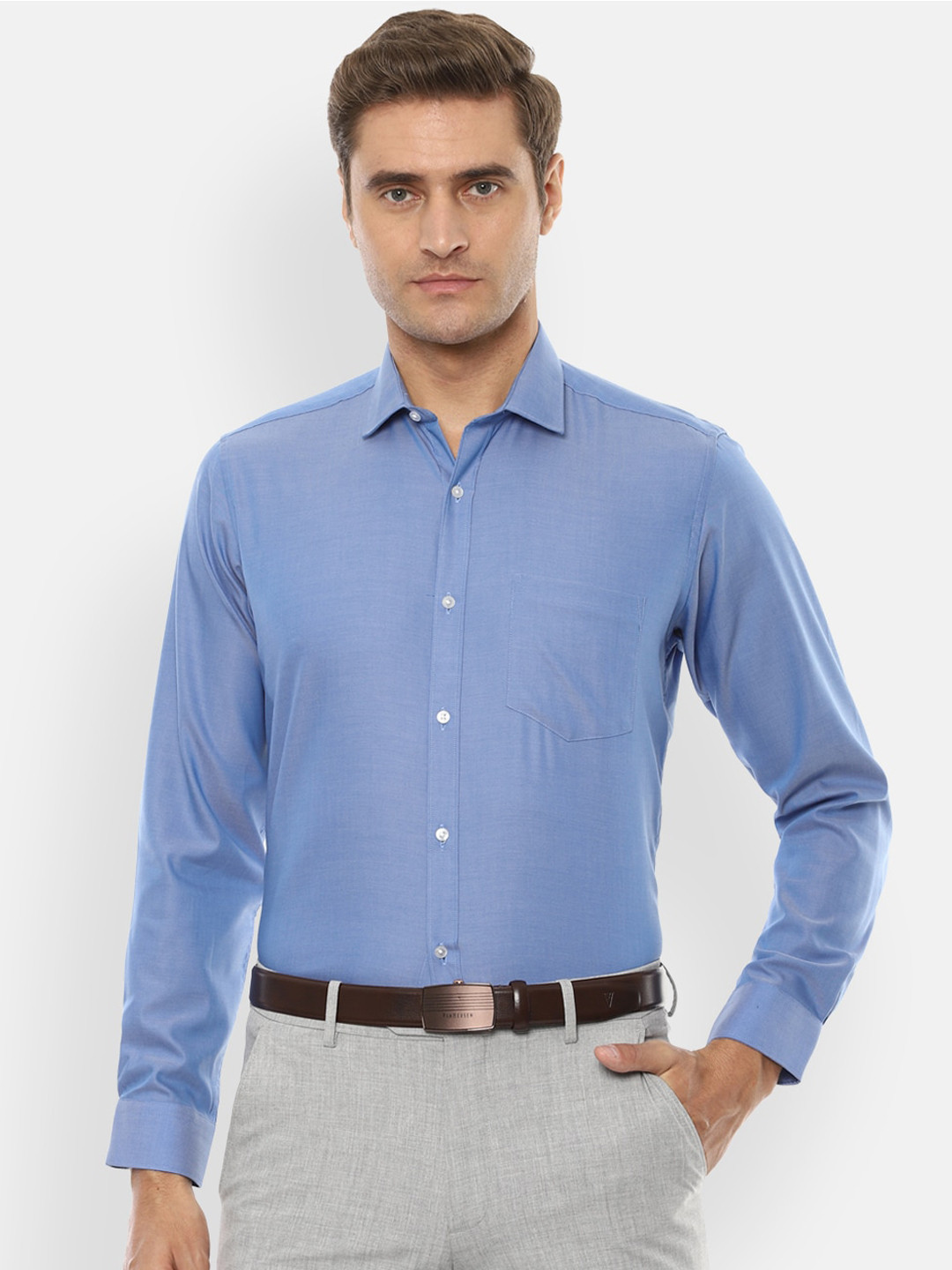 

Van Heusen Men Blue Slim Fit Solid Formal Shirt