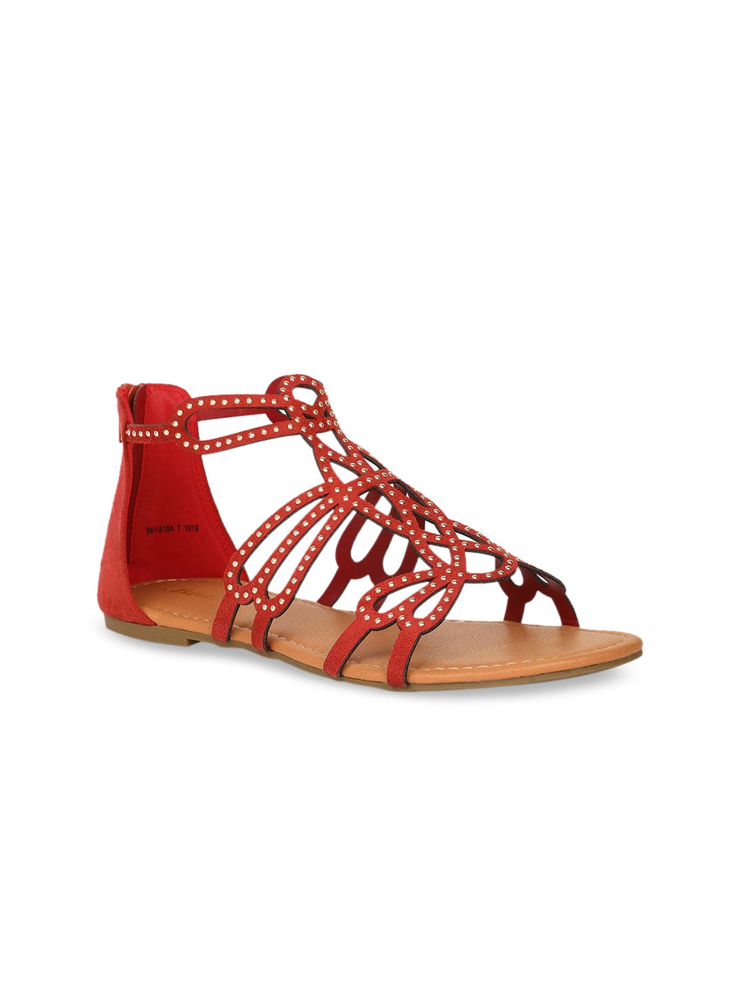 

Bata Women Red Solid Open Toe Flats