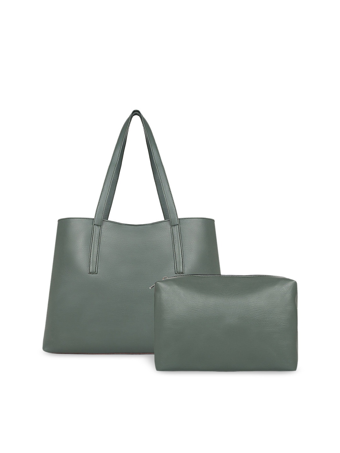 

Toteteca Olive Green Solid Shoulder Bag With Pouch