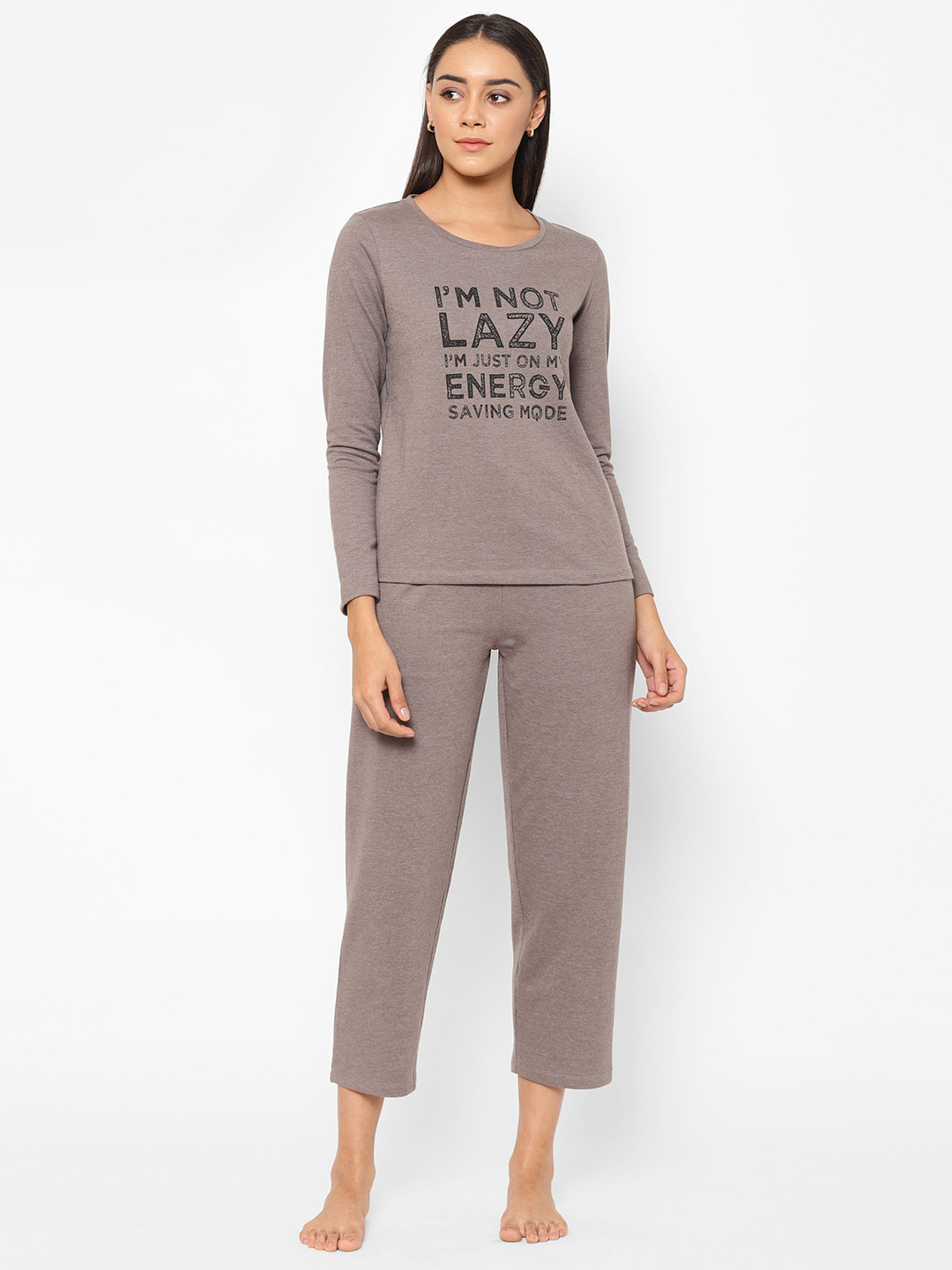 

HOUSE OF KKARMA Women Grey Printed Night suit