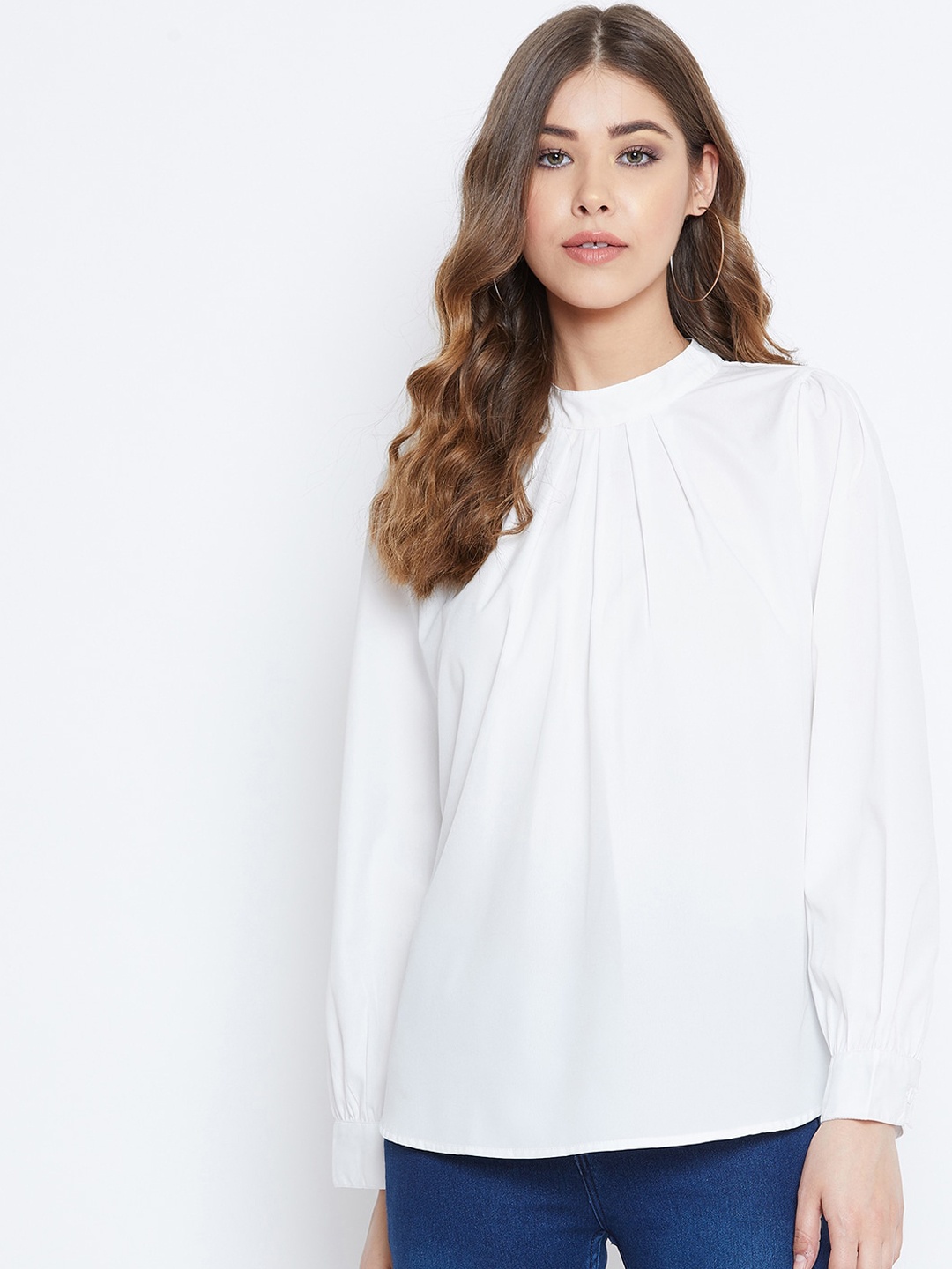 

Berrylush Women White Solid Top