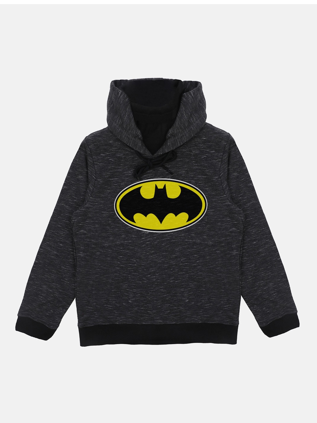

Batman Boys Black Batman Printed Hooded Sweatshirt With Attached Face Covering
