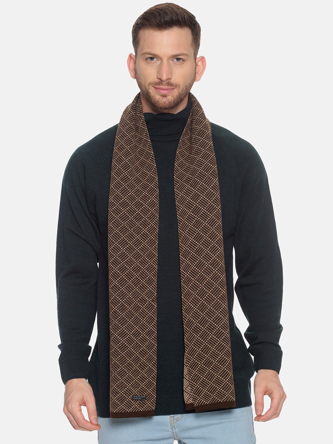 

513 Men Brown Checked Muffler