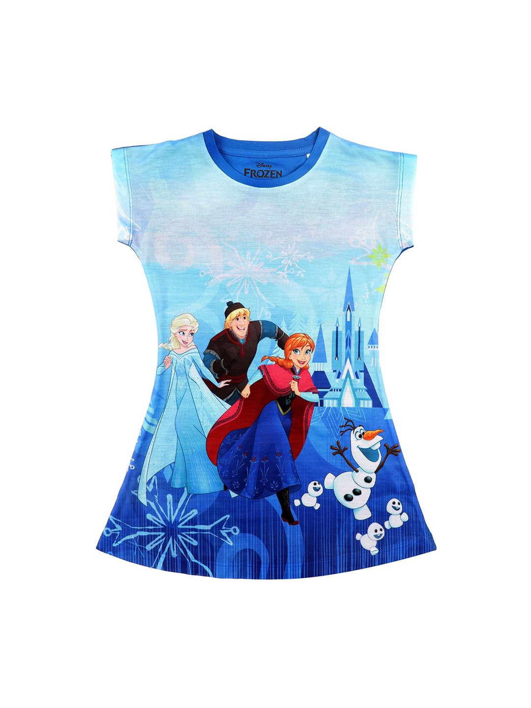 

Disney by Wear Your Mind Girls Blue Printed A-Line Dress