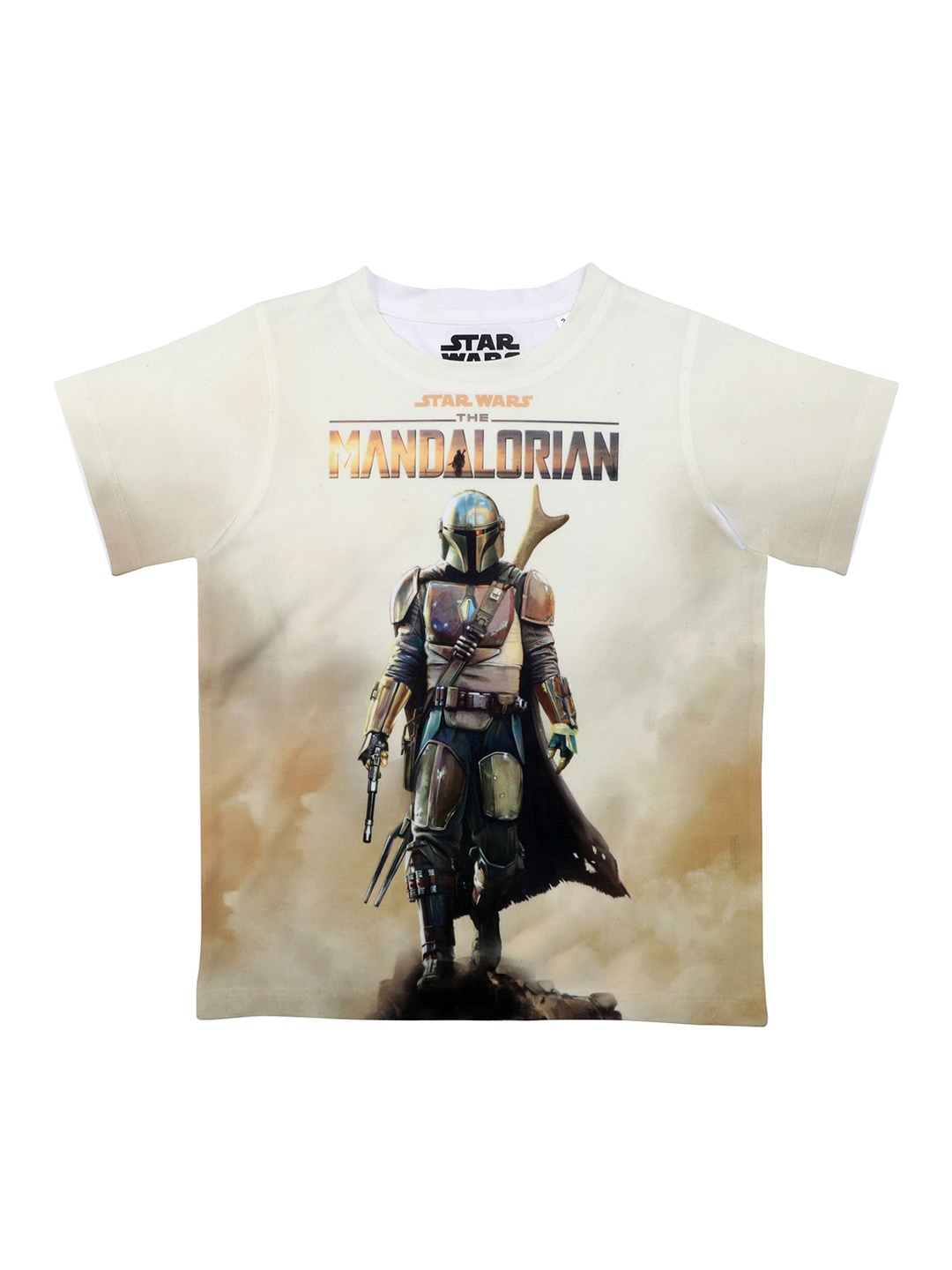 

Star Wars by Wear Your Mind Boys Beige Printed Round Neck T-shirt