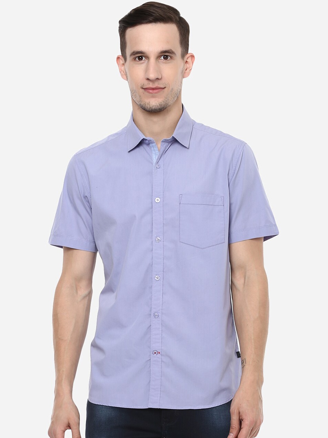 

Red Chief Men Purple Slim Fit Solid Casual Shirt