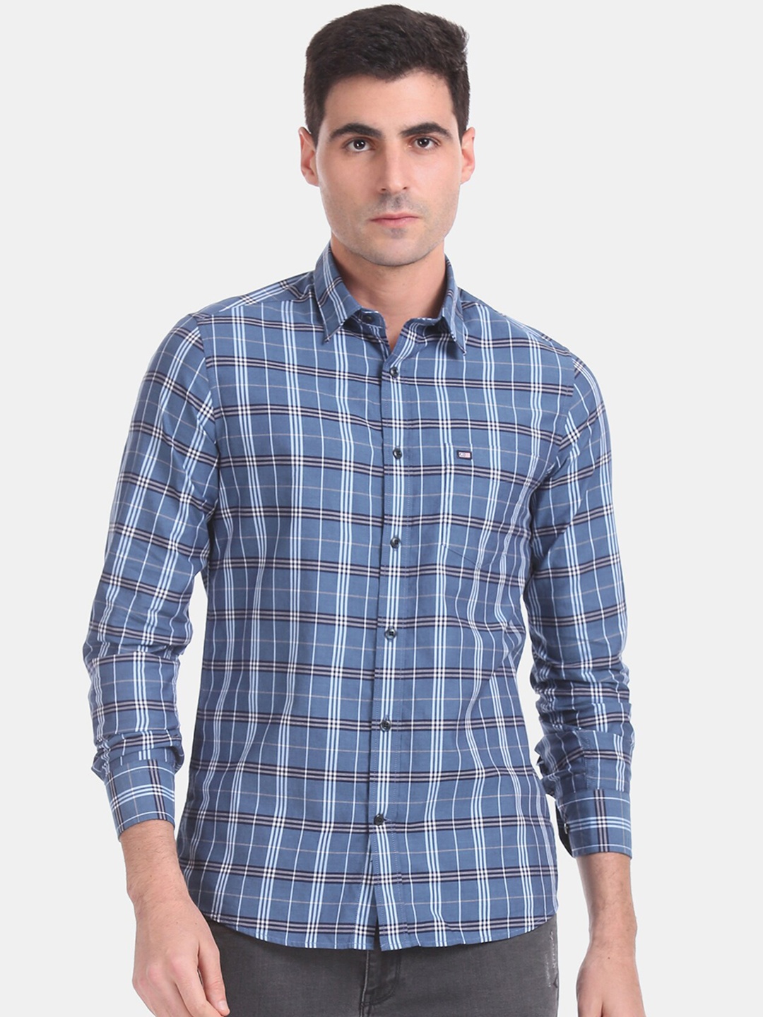 

Arrow Sport Men Blue Slim Fit Checked Casual Shirt