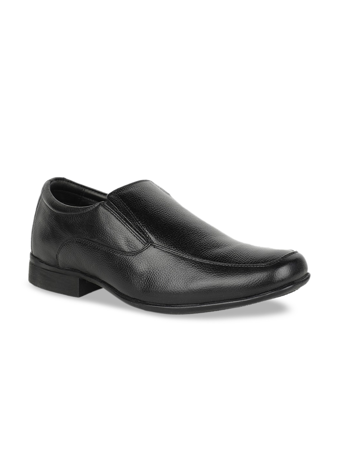 

Hush Puppies Men Black Solid Formal Leather Slip-Ons