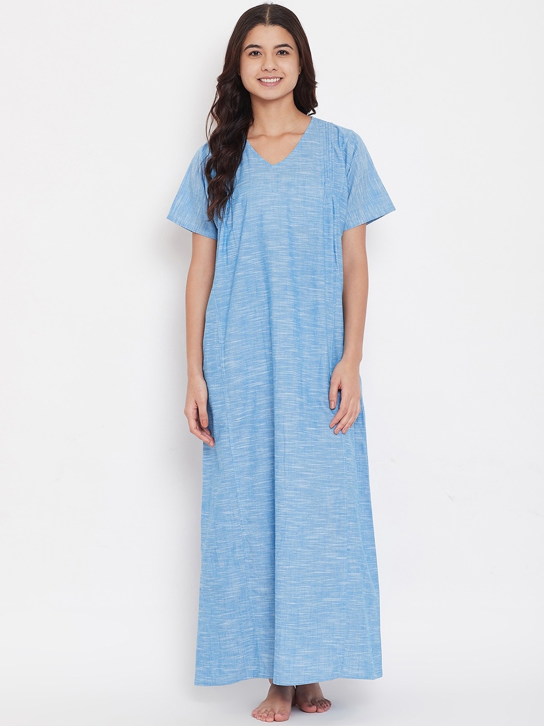 

The Kaftan Company Women Blue Solid Nightdress