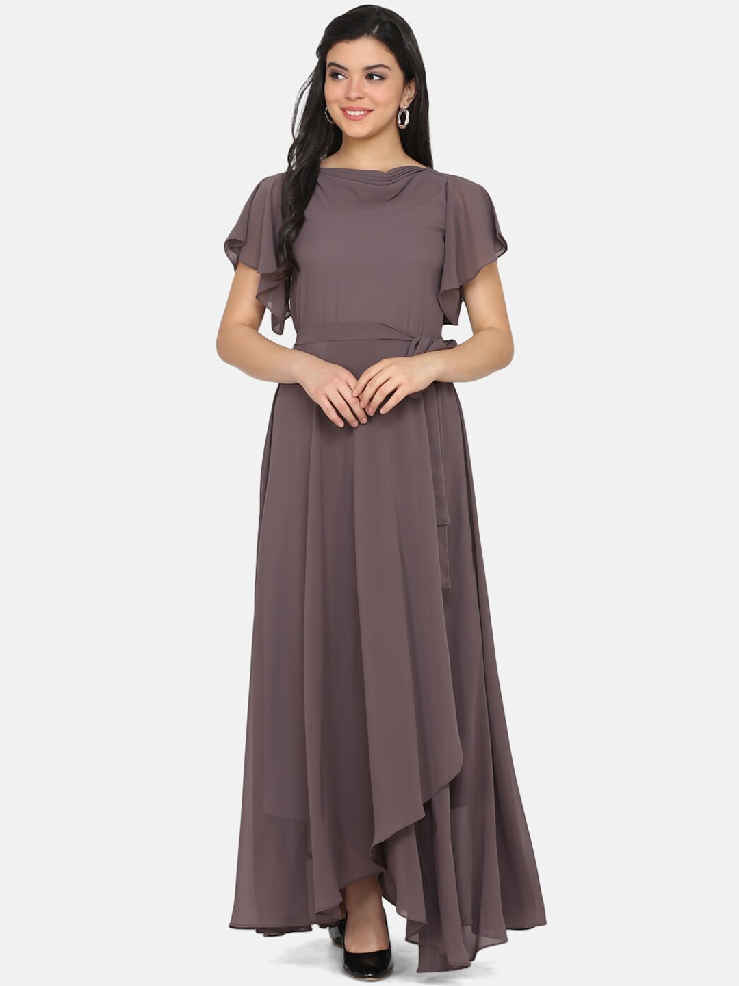 

Eavan Women Taupe Solid Maxi Dress