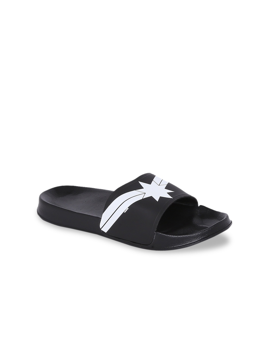 

Bewakoof Women Black & White Printed CM Stood (AVEGL) Lightweight Sliders