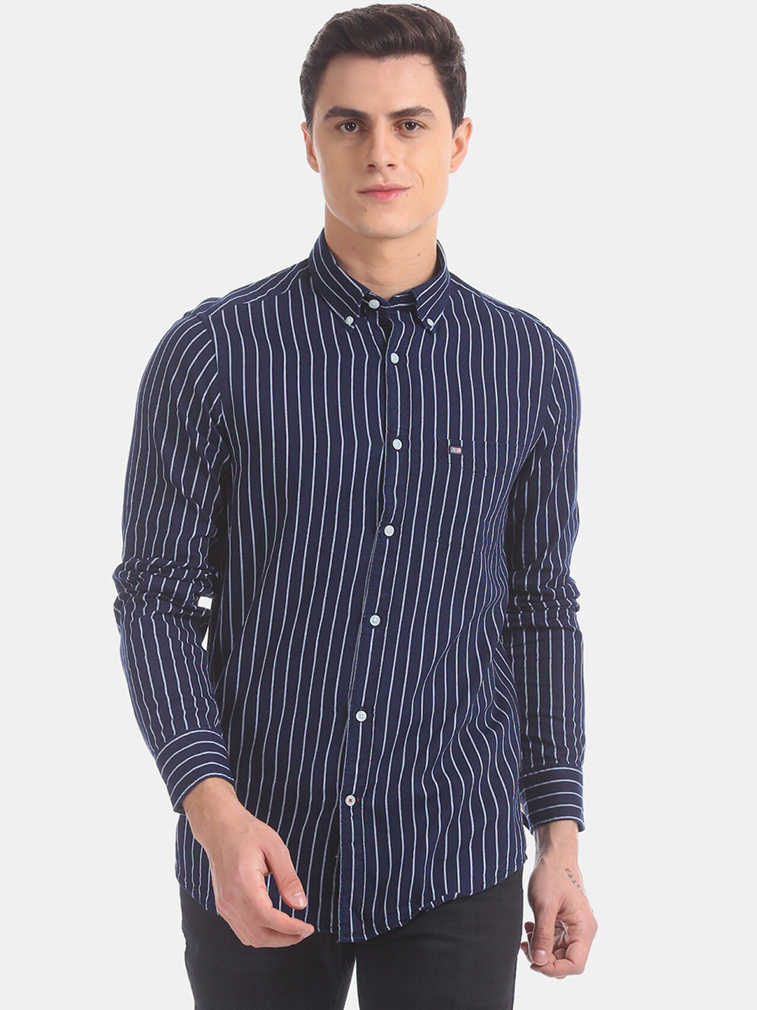 

Arrow Sport Men Blue Regular Fit Striped Casual Shirt