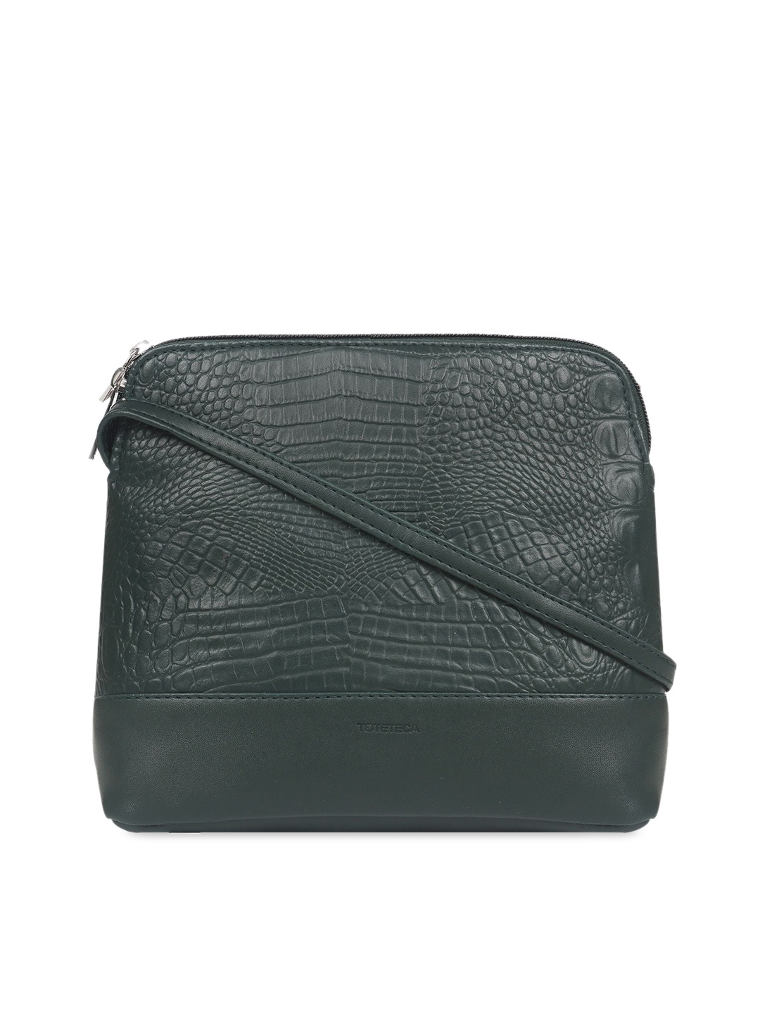 

Toteteca Green Croco-Skin Textured Sling Bag