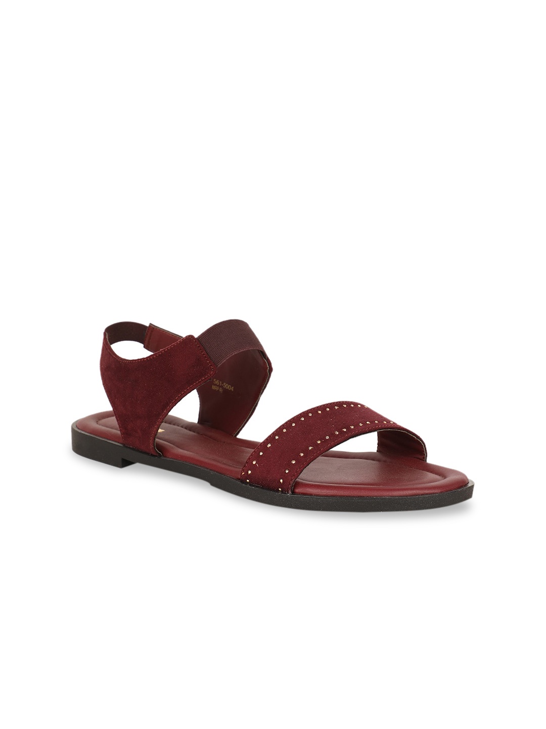 

Bata Women Maroon Solid PU Open Toe Flats