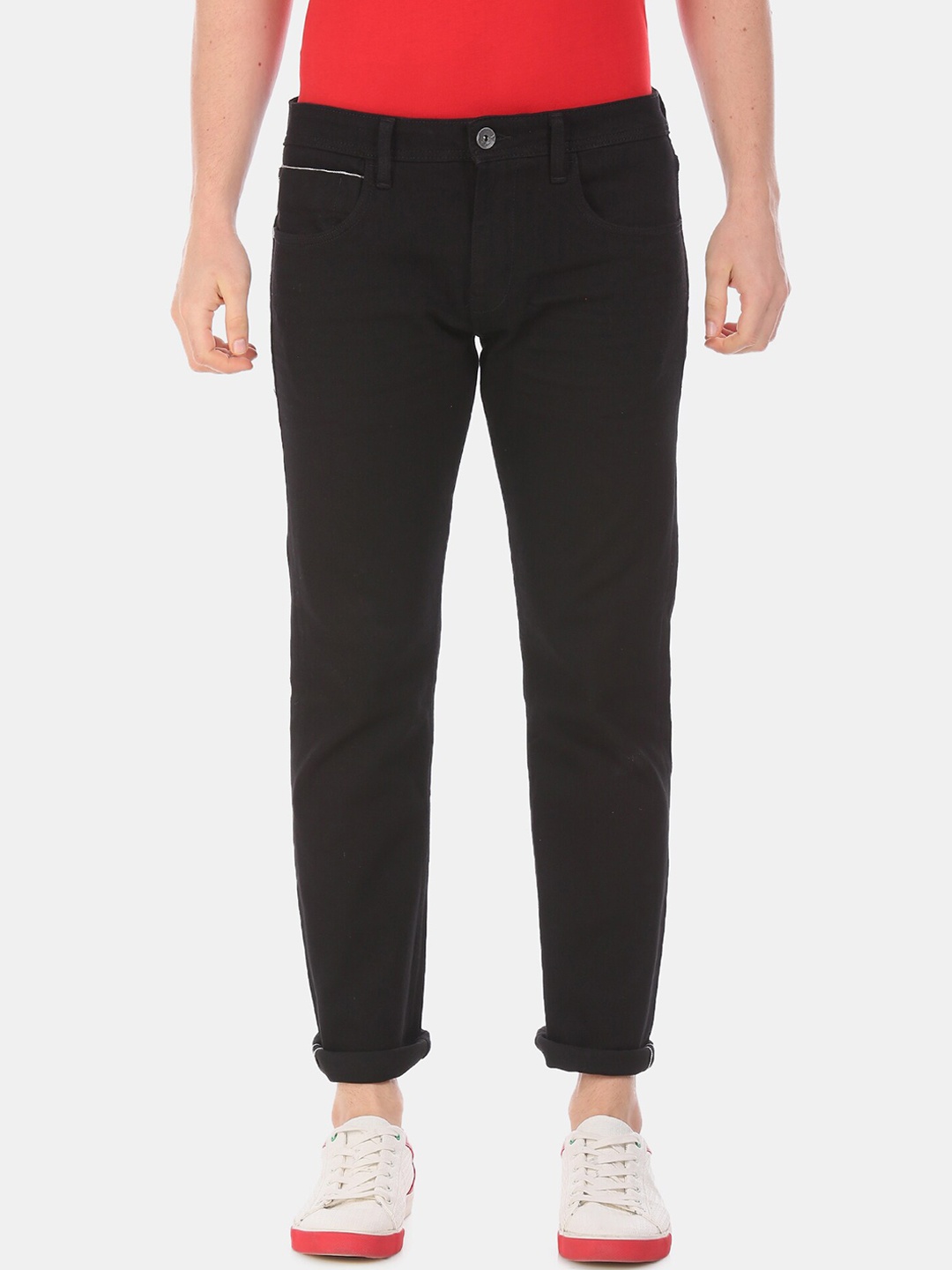 Ed Hardy Men Black Slim Fit Mid-Rise Clean Look Jeans
