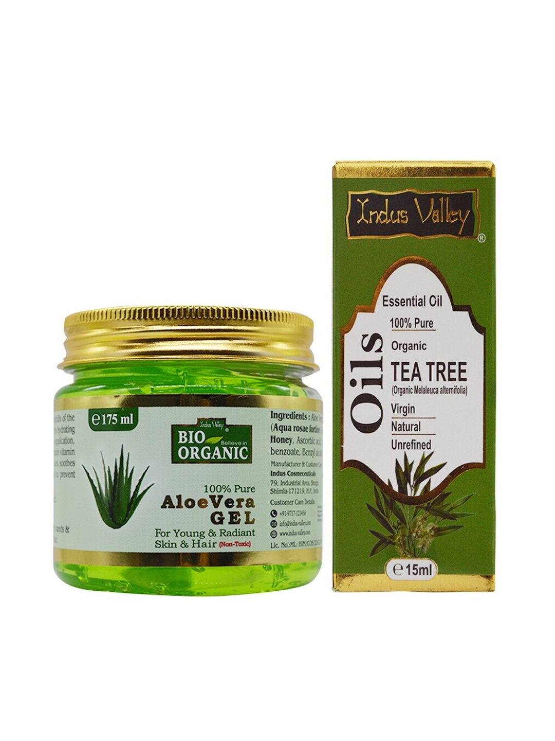 Indus valley aloe vera gel & tea tree combo, Green