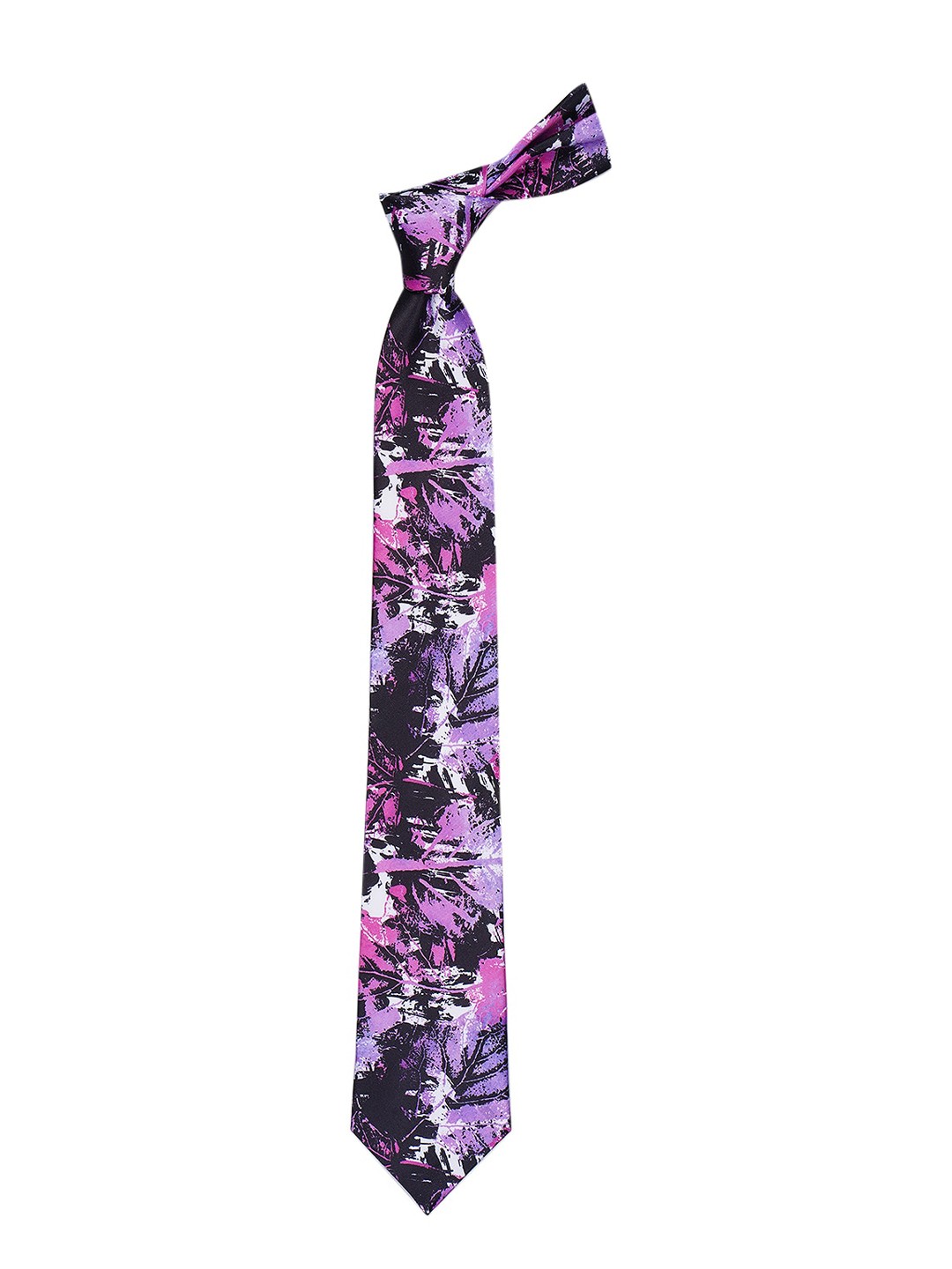 

Tossido Men Purple & Black Printed Broad Tie