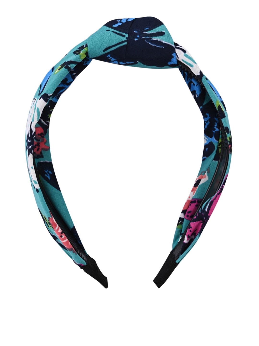 

BuckleUp Women Blue Printed Knot Detailed Hairband