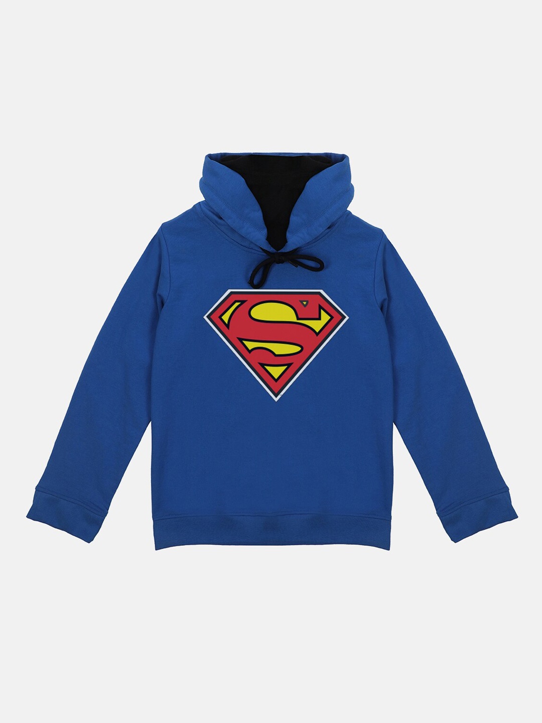 

Superman Boys Blue Printed Hooded Sweatshirt With Attached Face Covering