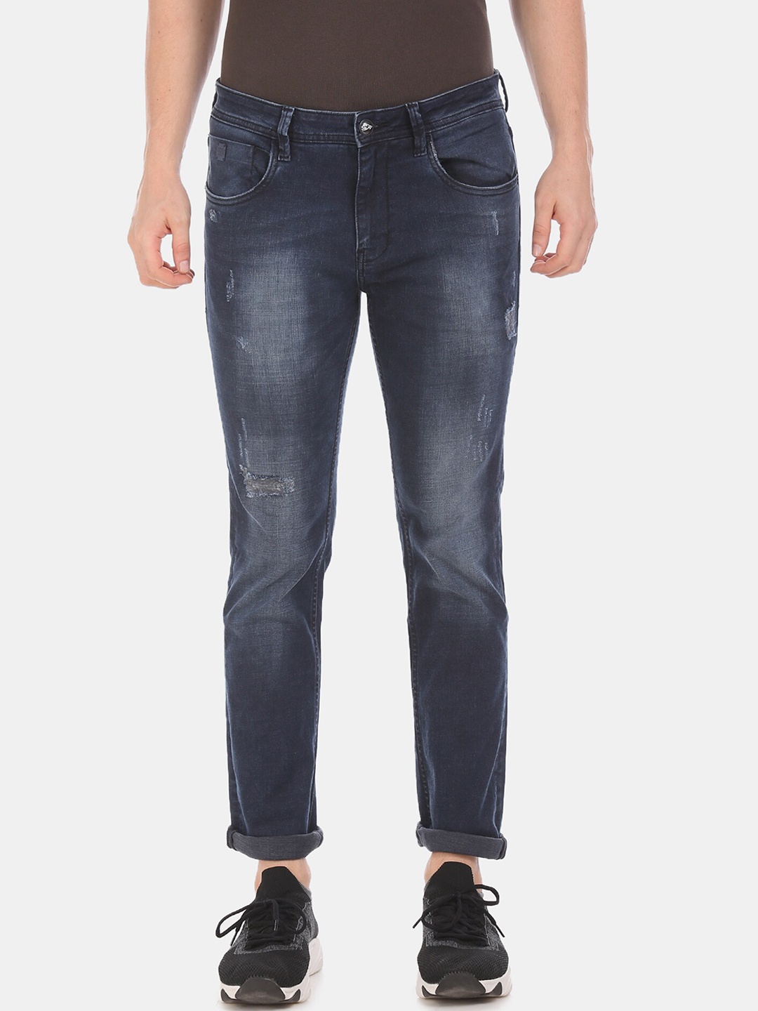 

Ed Hardy Men Blue Slim Fit Mid-Rise Mildly Distressed Jeans